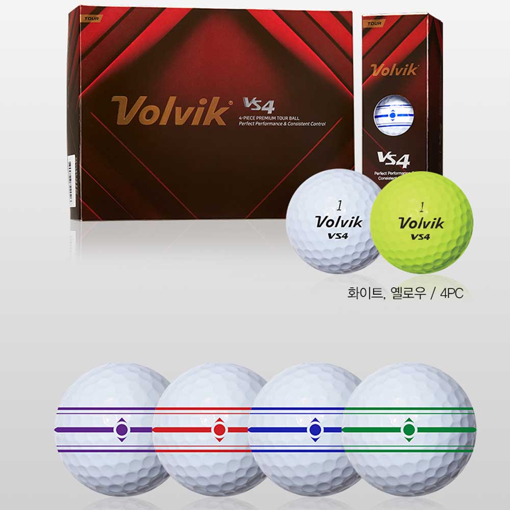 볼빅 골프공 NEW VS4 4피스 흰색 노랑 컬러볼